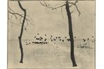 Hungrige Raben (Hungry Ravens), Bromoil print, before 1914